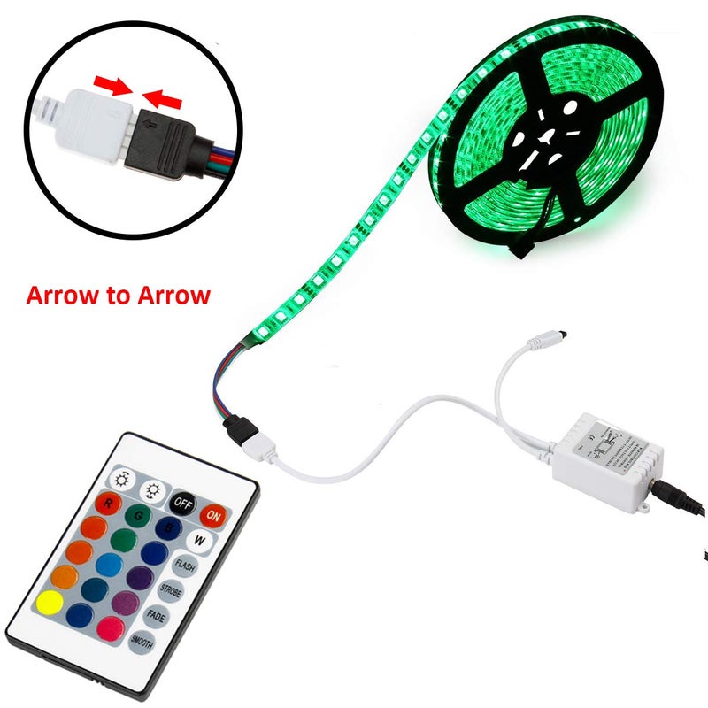 SUPERNIGHT RGB LED Strip Light Remote Controller, 24 Key IR Remote Dimmer for 12V 5050 3528 RGB LED Rope Lights (1 Port - Image 4